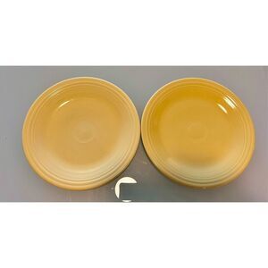 Vintage Fiesta By Homer Laughlin Yellow 10 1/2" Dinner Plate Set Of 2